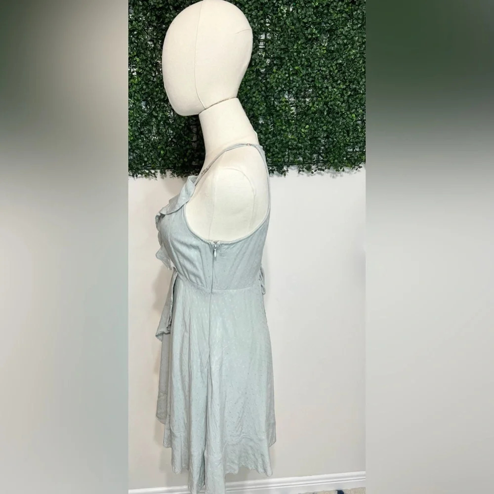 Lulus Twist and Twirl Dusty Sage Faux Wrap Dress Size Medium - Picture 2 of 9